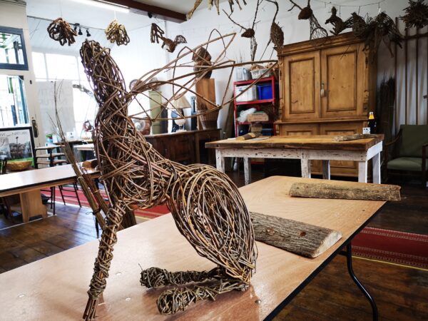 willow hare sculpture course creative with nature